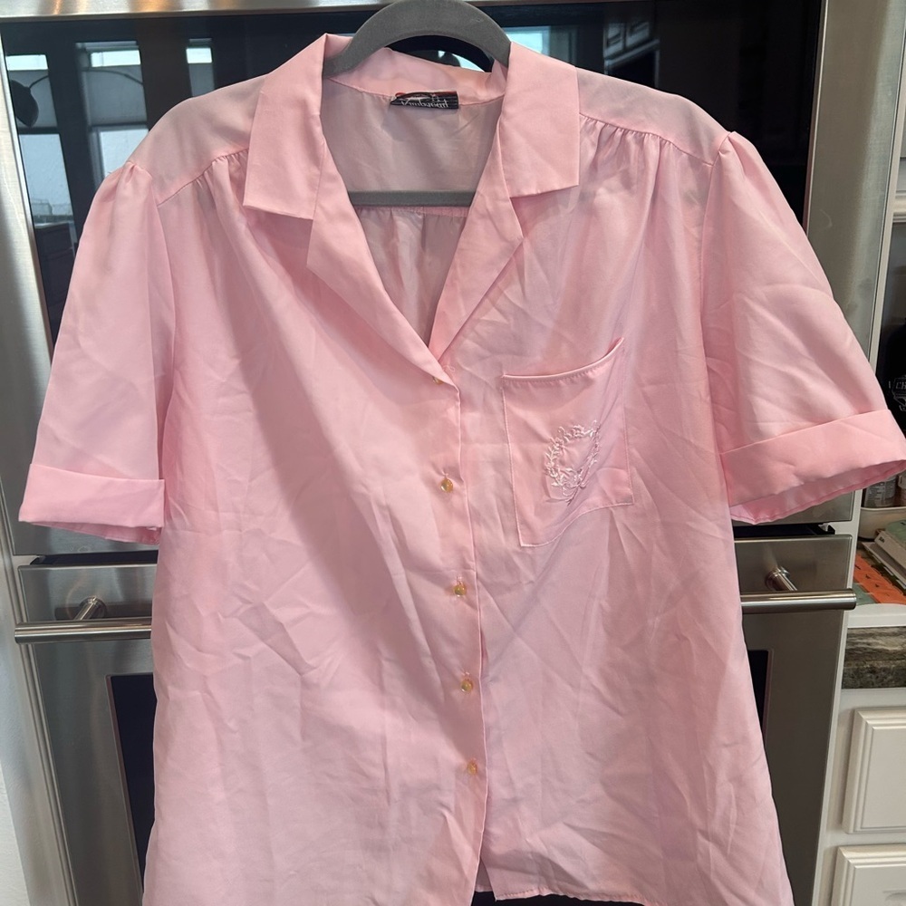 VINTAGE Rhapsody Pajama Top, no size tag, L? A few loose threads/GUC